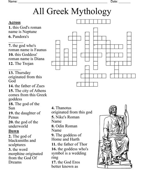 greek mythology crossword puzzle|Greek Gods Crossword Puzzle